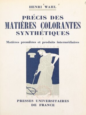 cover image of Précis des matières colorantes synthétiques, 1